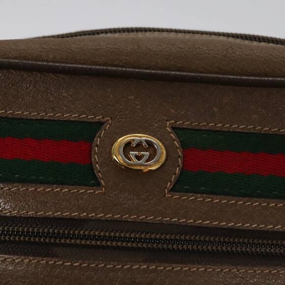 GUCCI GG Supreme Web Sherry Line Shoulder Bag Pvc Beige Green Red - Picture 14 of 16